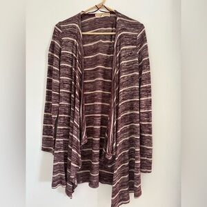 Pink Republic Burgundy Striped Cardigan